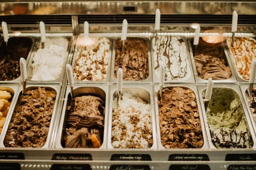 gelato scoops in various flavors