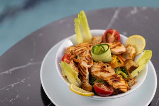 fresh salad with italian dressing